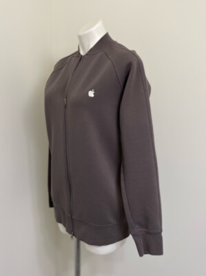 Apple Store Employee Full Zip Gray Embroidered Apple Logo