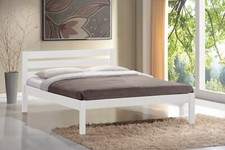 White wood wooden bed frame.Low foot end,3ft single,4ft6 double bedstead