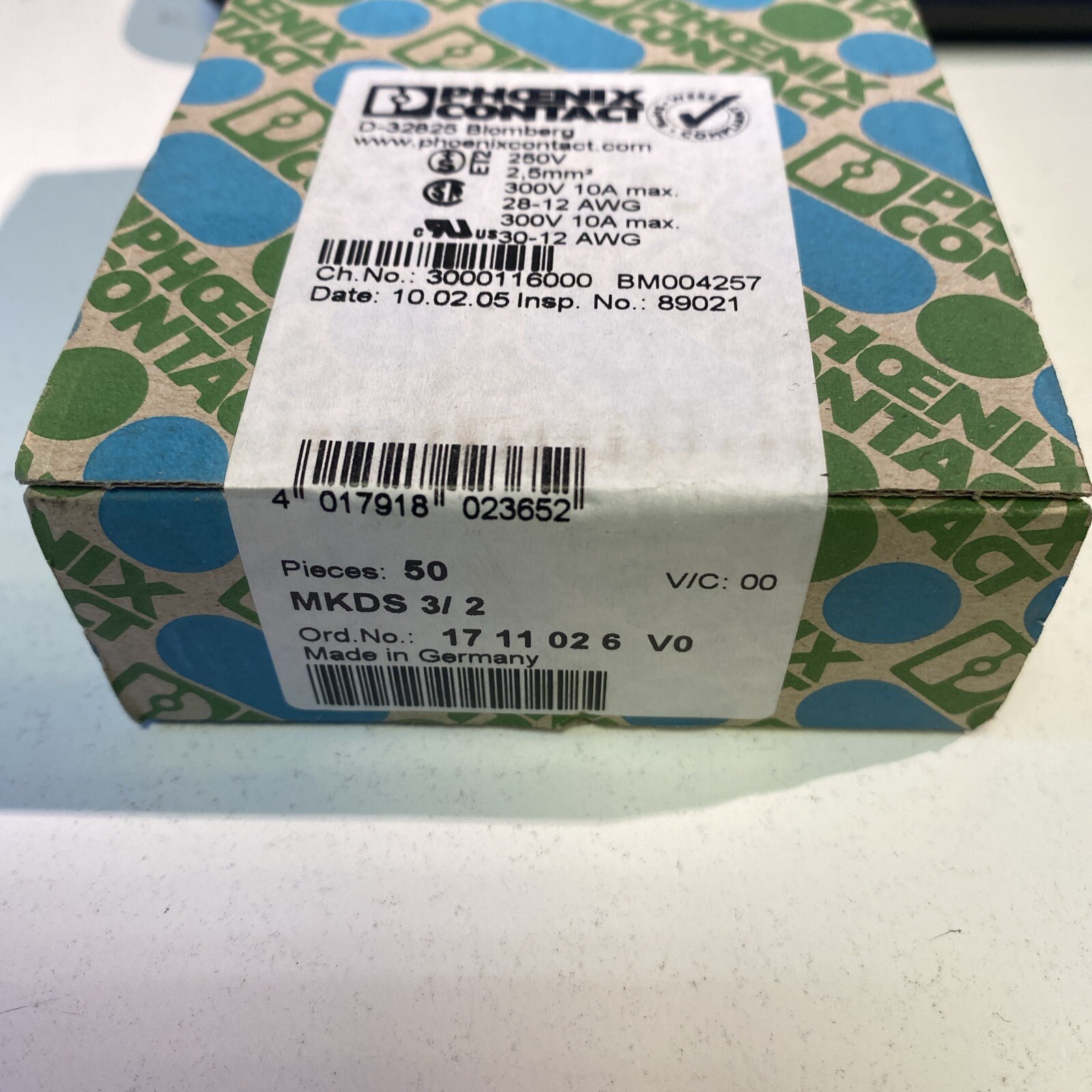 50x Phoenix Contact 1711026 MKDS 3/ 2 COMBICON Control Print Terminal