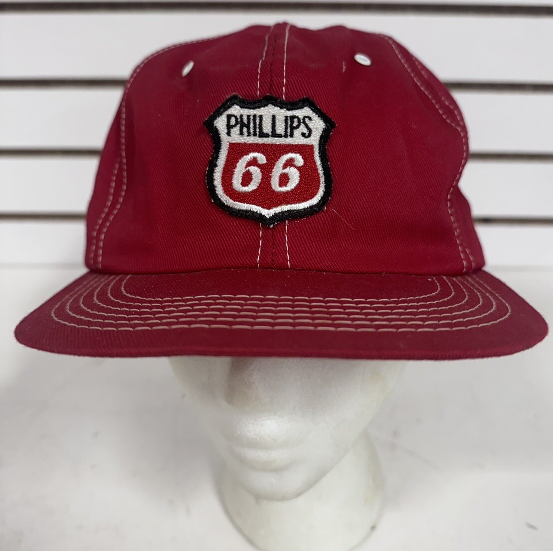 Vintage Solid Baseball Hat Cap Phillips 66 Snap B… - image 1