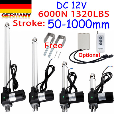 12V 6000N Elektrischer Linearantrieb 100mm 600mm 1000mm Linear Actuator Motor DE