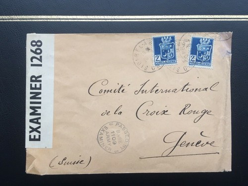 ALGERIA 1943 US Army Examiner/Censor 4Fr Cover to Red Cross, Geneva, "A.x." rev
