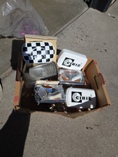 3 Cibie Iode 35 Fog Lights Made In France Chrome Square Lamp Vintage Nos
