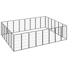 Dog Playpen Black Powder-coated Steel Large