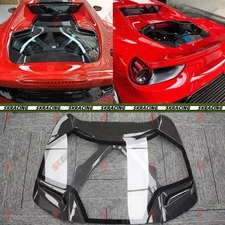 Dry Carbon Plain Weave Rear Engine Bonnet Cover Body Kit Fits Ferrari 488 Spider