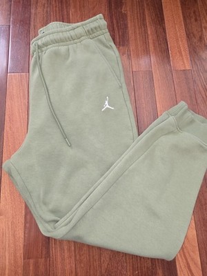 Nike Jordan Essentials Jumpman Fleece Olive Sweatpants Sz  Medium FJ7779