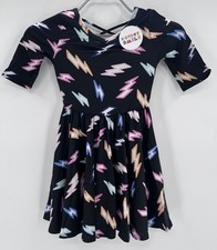 Dot Dot Smile Girl's Ballerina Skater Dress sz 3-4 NWT Short Sleeve Lightning
