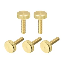 5pcs Knurled Thumb Screws M4x16mm Flat Brass Bolts Grip Knobs Fasteners