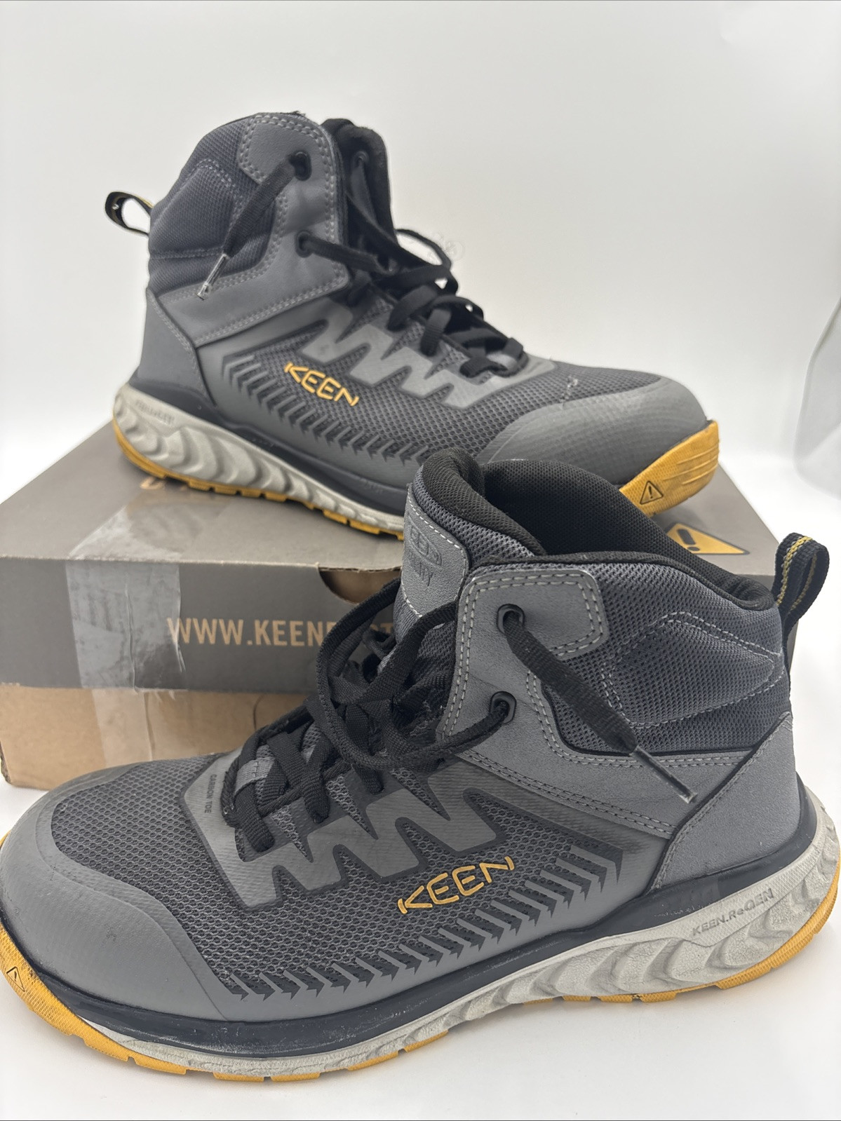 KEEN Utility Arvada Mid Acciaio Grigio Punta Carbonio Uomo 11 D Resistente agli Oli Riflettente