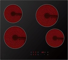 Cookology CET601 60cm Ceramic Hob - 4 Zone 6000W Electric Hob - Touch Control