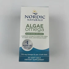 Nordic Naturals Algae Omega Softgels Dietary Supplement 60ct EXP 10/1/27
