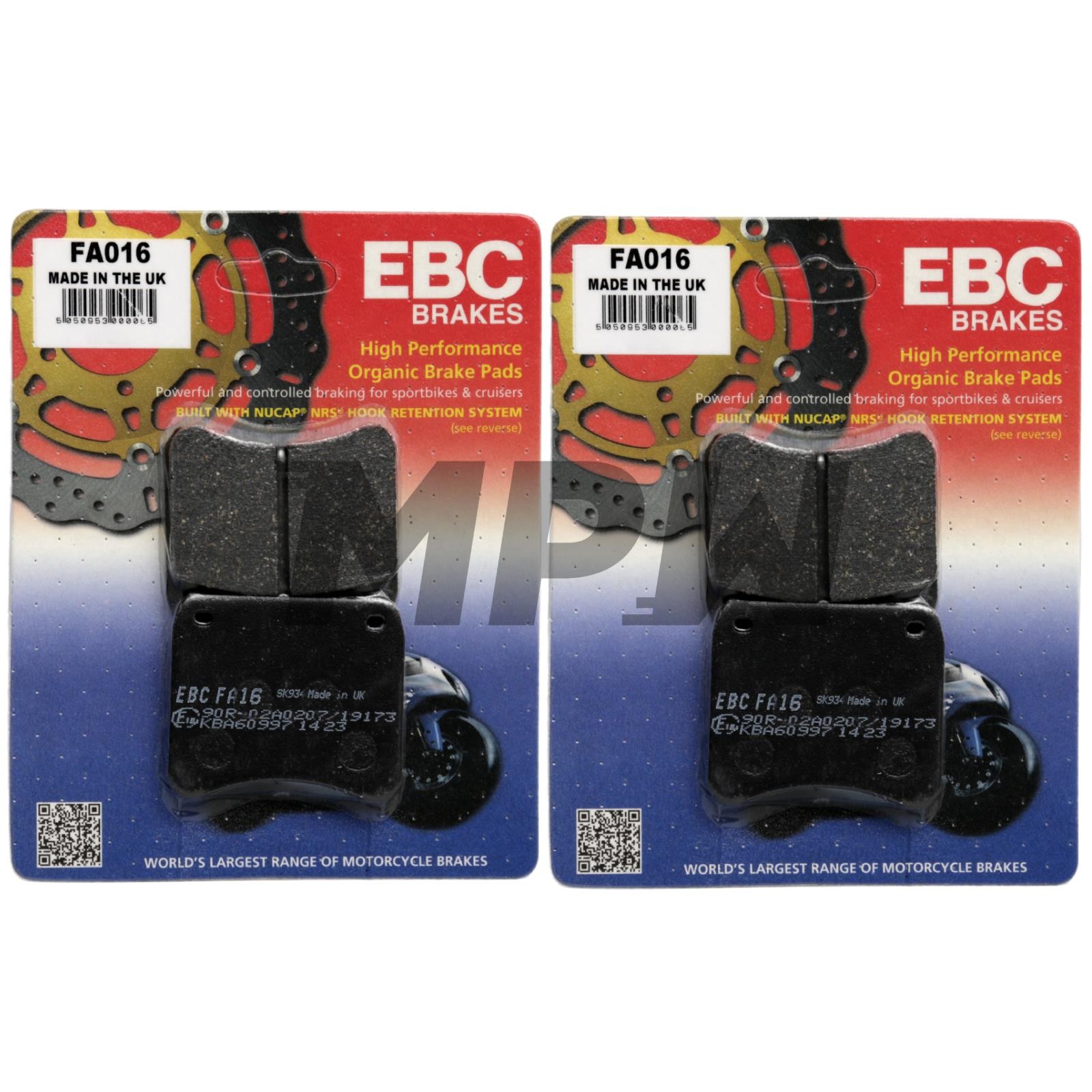 TRIUMPH T140 E Bonneville 1978-1983 EBC FA016 Organic Brake Pads Front & Rear