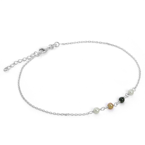 925 Sterlingsilber & Perle FußKettchen Mit VerläNgerungskette-image