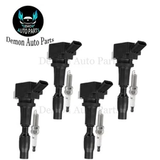 4pcs Ignition Coil and Spark Plug For 2015-2019 Hyundai Sonata 2.0L 2.4L L4