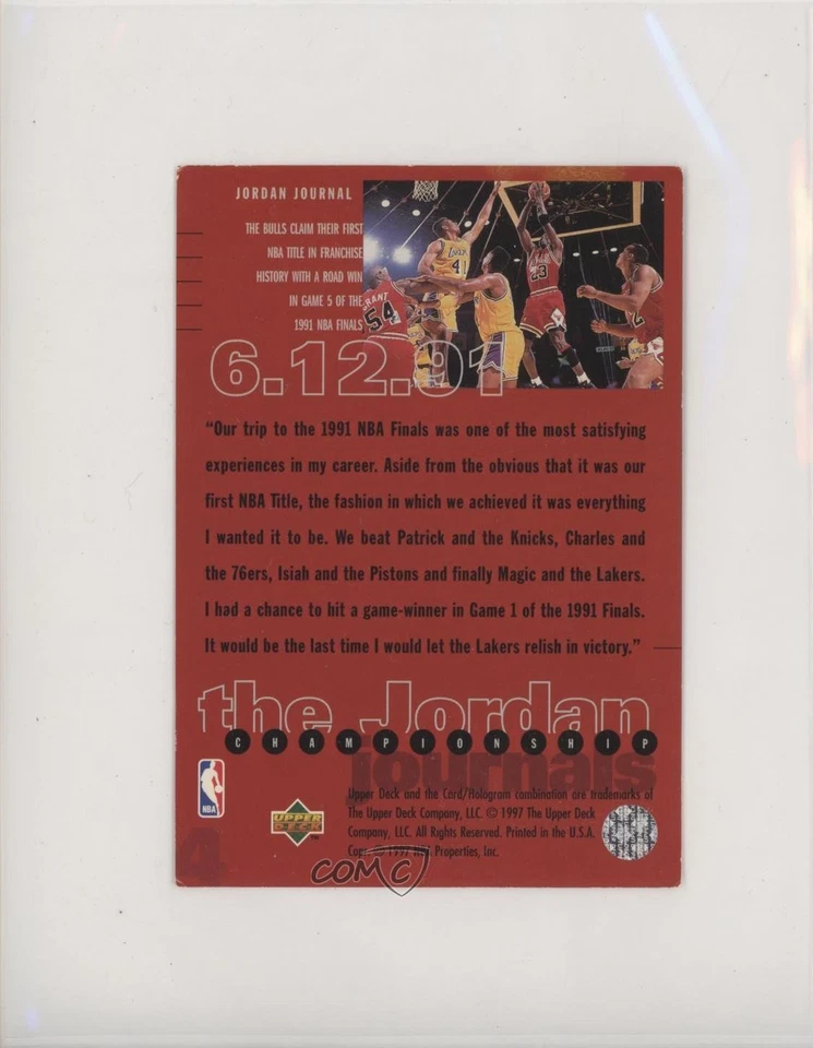 1997 Upper Deck The Championship Chronicles Box Set Michael Jordan #4 HOF - Image 2 of 2