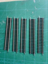hornby r600 x 6 single straight track,in very good condition in nickel silver.
