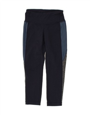 Athleta Mädchen Leggings 7-8 Jahre 2XS Navy Blau Colourblock Nylon CI03