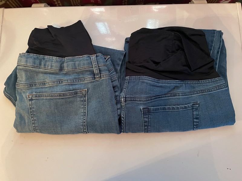 Lot 2 Pair Maternity Jeans Size 18 Regular Isabel and Sonoma 28" Inseam