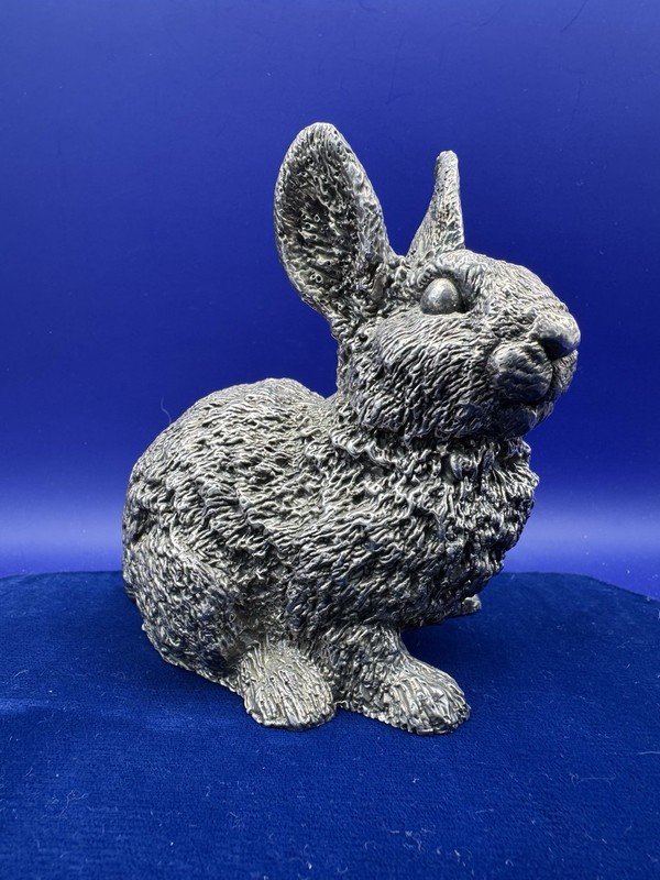 Large Solid Sterling Silver Rabbit Sculpture 925 AC Mark Bunny Figurine 397g