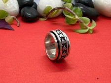 925 Sterling Silver Oxidized Heart Band Ring Handmade Unisex