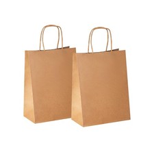 YEEHAW Brown Paper Bags with Handles 1 Count (Pack of 50), 5.8x3.2x8.25 