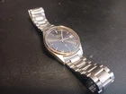 Vintage Seiko 8222-7009 Mens Quartz Watch 35mm Navy Face Stainless Needs Battery