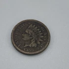 1859 Vg Indian Head Small Cent BN Circulated Copper Coin-