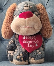Dan Dee Collectors Choice 13" Dog Embroidered Heart Happy Valentine's Day. Plush