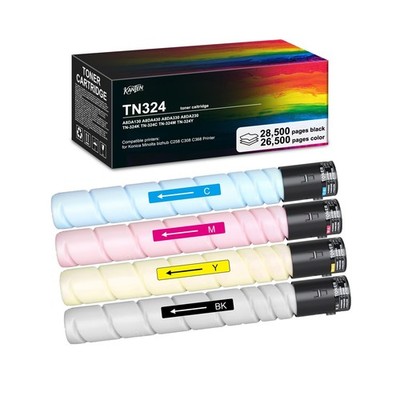 KANTEN TN-324 TN324 TN 324 Toner Cartridge with Chip 4-Pack TN324K TN324C TN3...