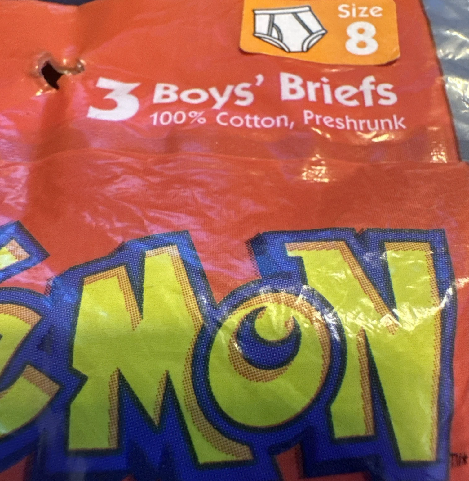 ヴァンテージ 1999年 男の子用ファンパルポケモンボーイの下着、サイズ8、新品未開封、レア。 - 画像2/4