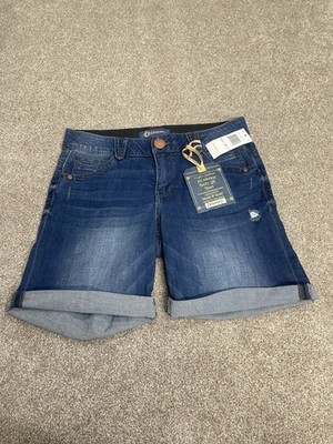 Classic Relaxed Indigo Democracy Ab Solution Booty Lift Cuffed Denim Shorts Sz 6