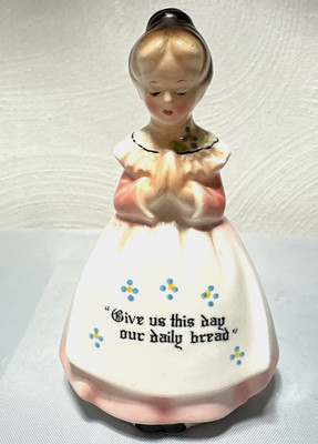 Vtg Enesco Figurine Salt Shaker ''Give Us This Day Our Daily Bread'' Lord's Prayer