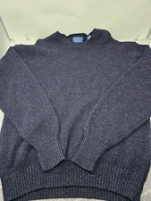 Vintage Pendleton Shetland Virgin Wool Crew Neck Sweater Sz XL Blue