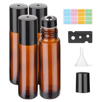 10ml Roll on Glasflaschen für ätherisches öl 4Pcs Roll on öl Flasche Leer Rollon