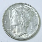 1941 MERCURY DIME *90% SILVER, Circulated Coin, Free Shipping #6764