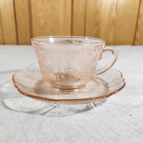 Vintage MacBeth Evans American Sweetheart Pink Depression Glass Cup And Saucer