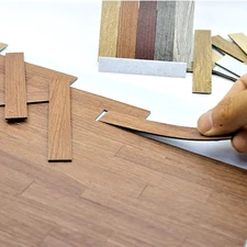 40Pcs Wooden Dollhouse Flooring Peel and Stick Miniature Wood Floorin Furniture