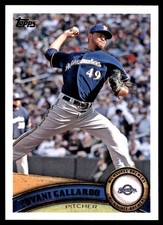 Yovani Gallardo 2011 Topps #465 Brewers MLB READ FREE SHIPPING AutographDen