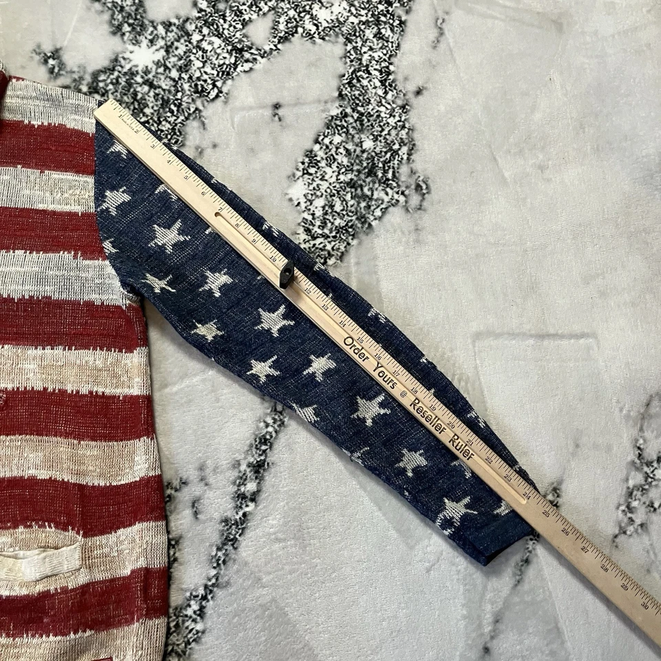 Vtg Denim & Supply Ralph Lauren Sweater Sz L American Flag Shawl Collar Cardigan - Image 3 of 4