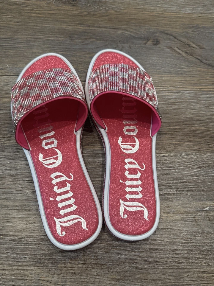 Sandalias Juicy Couture Slide Rosa Estrás NUEVAS Talla 8.5 Bling Foto 2 de 4