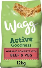 Wagg Active Goodness Complete Dry Adult Dog Food Beef & Veg 12kg 1.42 per kilo