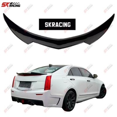 Fits Cadillac ATS 13-18 4-Door Sedan Glossy Black/Carbon Fiber Rear Spoiler Wing