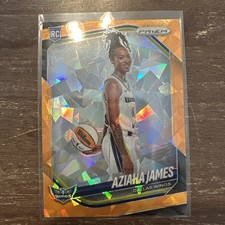 AZIAHA JAMES 2025 Panini Prizm WNBA ORANGE Cracked ICE HOLO VARIATION RC #141 🏀