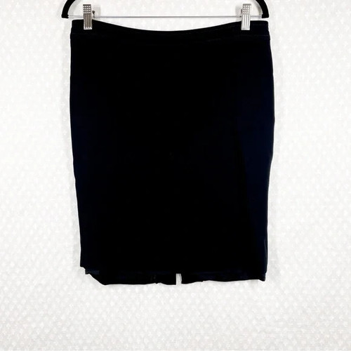 Valentino, Valentino Roma Black Viscose Blend Vintage Pencil Skirt Chic Business Timeless