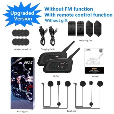 2X V6 Pro Motorrad Gegensprechanlage 6 Fahrer Gruppe 1200m 5.1 Helm Headset Bluetooth