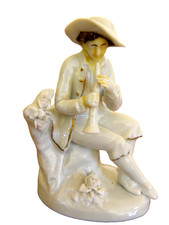 Sehr schöne Porzellan-Figur, Sitzendorf Thüringen - Junger Musikant - M / F: 930