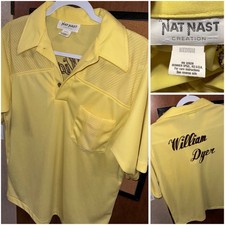 1950s Nat Nast Jumper Polo Shirt Men Sz M Bowling USA Name William Dyer