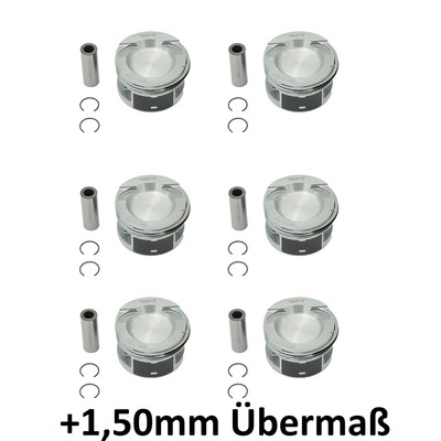 6x Kolben +1,5mm Übermaß für VW 2.8 2.9 VR6 V6 Ø 82,51mm AAA ABV