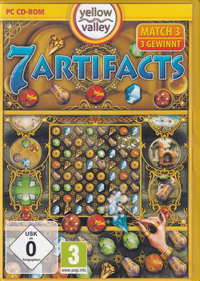 7 Artifacts PC CD-ROM Match-3 Puzzle 3-Gewinnt Yellow Valley Purple Hills (SiK9)
