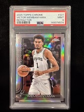 2025 Topps Chrome Victor Wembanyama PSA 9 #221 Refractor Clean Mint